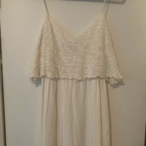 A white Mango mini dress bought in Barcelona